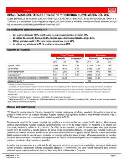 Thumbnail Coca-Cola FEMSA Quarterly Report 2017-q3