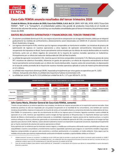 Thumbnail Coca-Cola FEMSA Quarterly Report 2020-q3