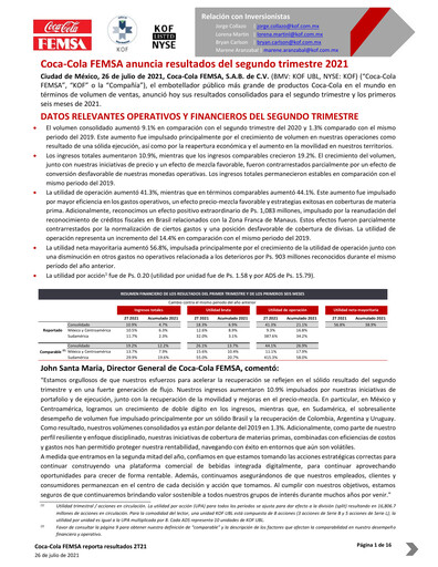 Thumbnail Coca-Cola FEMSA Quarterly Report 2021-q2