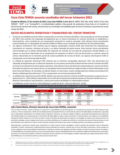 Thumbnail Coca-Cola FEMSA Quarterly Report 2021-q3