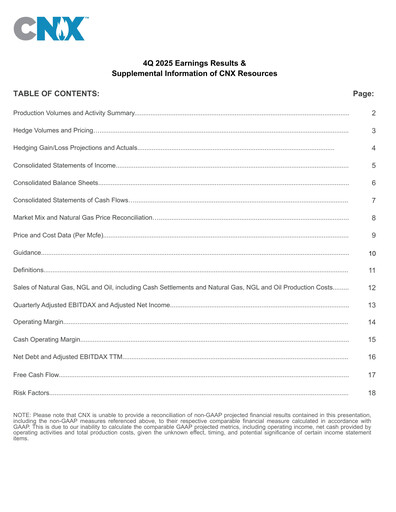 Thumbnail CNX Resources
 Quarterly Report 2025-q4