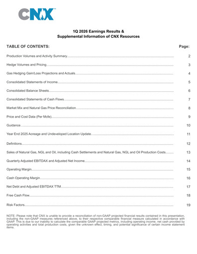 Thumbnail CNX Resources
 Quarterly Report 2026-q1