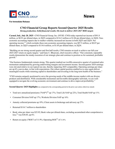 Thumbnail CNO Financial Group
 Quarterly Report 2025-q2