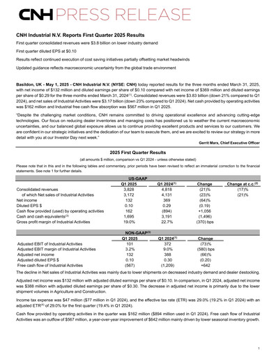 Thumbnail CNH Industrial
 Quarterly Report 2025-q1