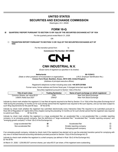 Thumbnail CNH Industrial
 Quarterly Report 2026-q1