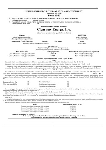 Vorschaubild Clearway Energy
 Jahresbericht 2020