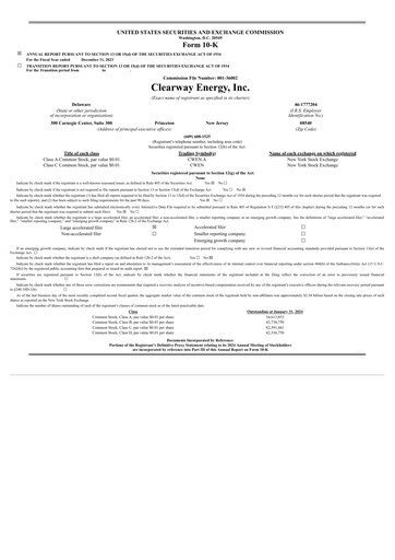 Vorschaubild Clearway Energy
 Jahresbericht 2023