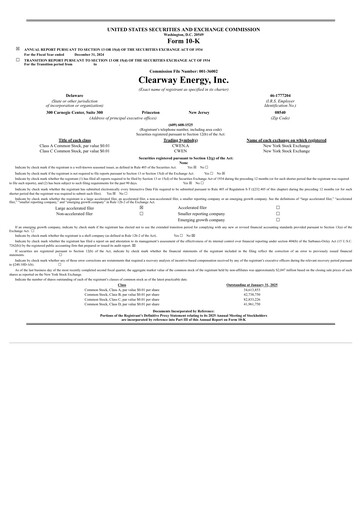 Vorschaubild Clearway Energy
 Jahresbericht 2024