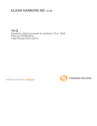 Thumbnail Clean Harbors
 Quarterly Report 2012-q1