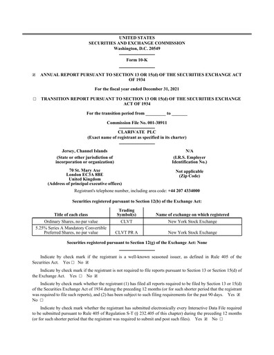 Thumbnail Clarivate Annual Report 2021
