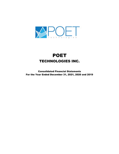 Thumbnail POET Technologies Financial Statement 2021