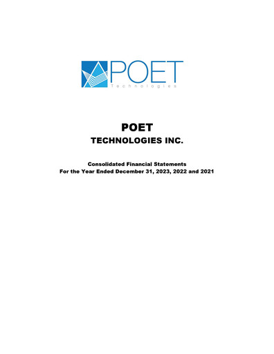 Thumbnail POET Technologies Financial Statement 2023