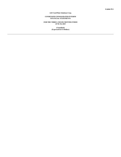 Thumbnail A2Z Cust2Mate Solutions Quarterly Report 2025-q2