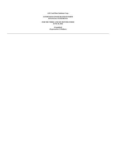 Thumbnail A2Z Cust2Mate Solutions Quarterly Report 2026-q2