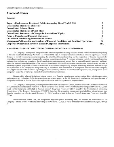 Thumbnail Chemed Annual Report 2023