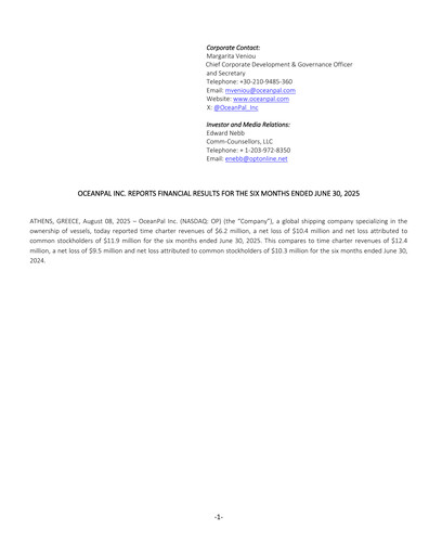 Miniature OceanPal Rapport semestriel 2025-h1