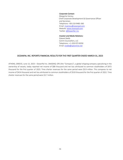 Thumbnail OceanPal Quarterly Report 2023-q1