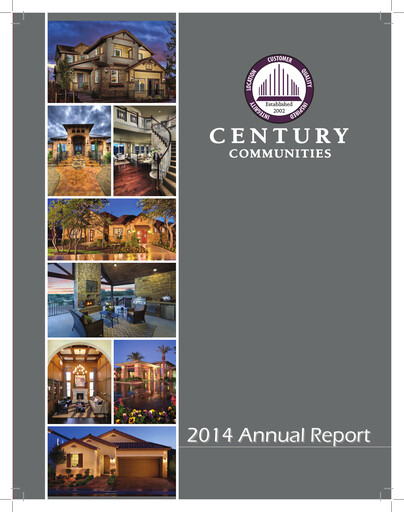 Miniature Century Communities
 Rapport annuel 2014