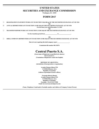 Thumbnail Central Puerto
 Annual Report 2019