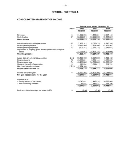 Thumbnail Central Puerto
 Financial Statement 2022