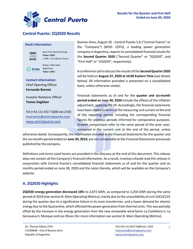 Thumbnail Central Puerto
 Quarterly Report 2020-q2