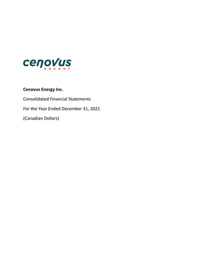 Thumbnail Cenovus Energy
 Financial Statement fy2021
