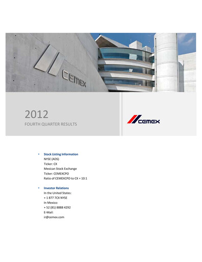 Thumbnail Cemex Financial Statement 2012