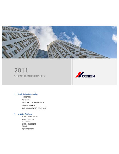 Thumbnail Cemex Quarterly Report 2011-q2