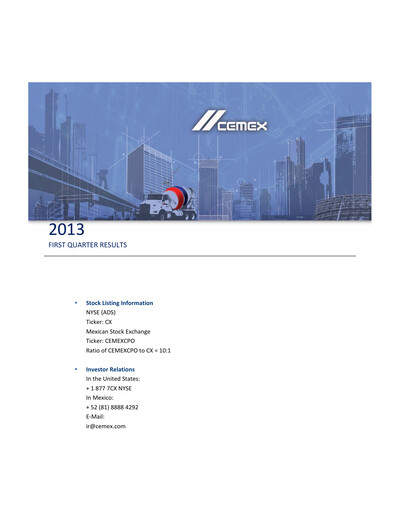 Thumbnail Cemex Quarterly Report 2013-q1