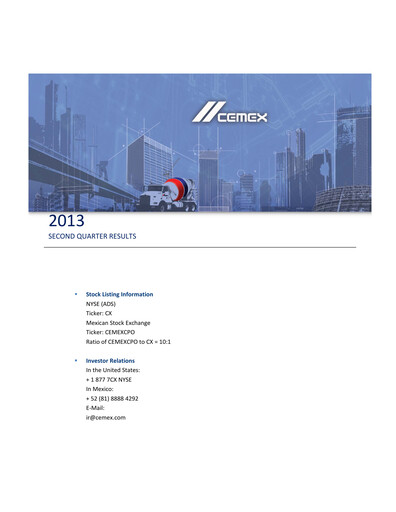 Thumbnail Cemex Quarterly Report 2013-q2