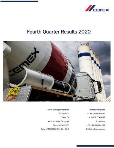 Thumbnail Cemex Quarterly Report 2020-q4