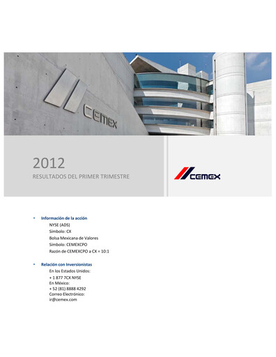 Thumbnail Cemex Quarterly Report 2012-q1