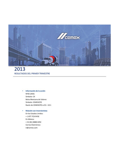 Thumbnail Cemex Quarterly Report 2013-q1