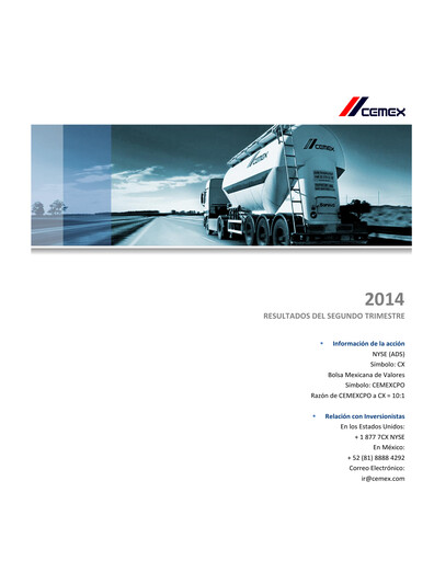 Thumbnail Cemex Quarterly Report 2014-q2