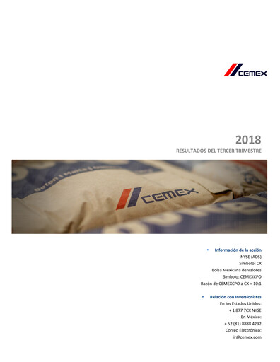 Thumbnail Cemex Quarterly Report 2018-q3