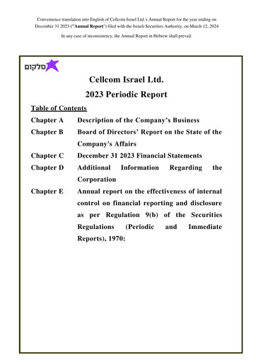Thumbnail Cellcom Israel Annual Report 2023