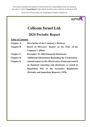 Thumbnail Cellcom Israel Annual Report 2024