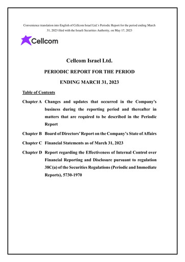 Thumbnail Cellcom Israel Quarterly Report 2023-q1