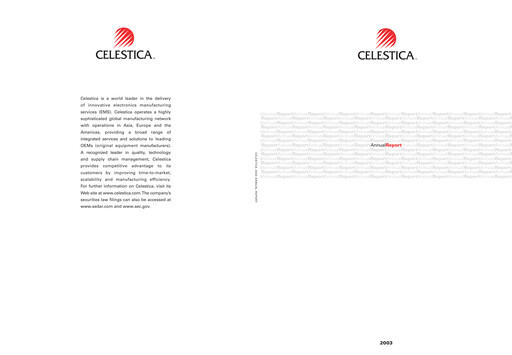 Thumbnail Celestica Annual Report 2003