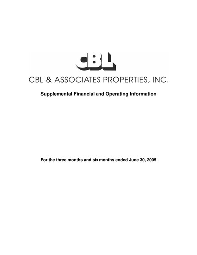 Thumbnail CBL Properties
 Quarterly Report 2005-q2