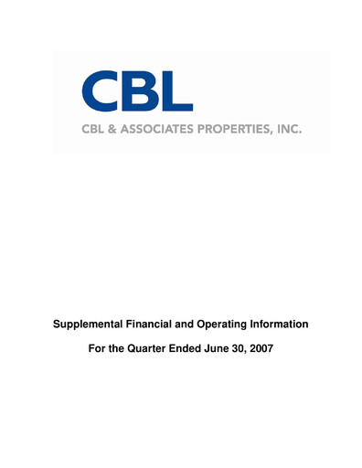 Thumbnail CBL Properties
 Quarterly Report 2007-q2
