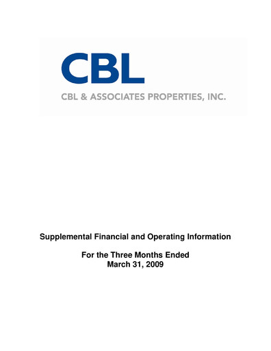 Thumbnail CBL Properties
 Quarterly Report 2009-q1