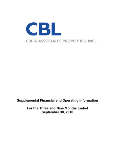 Thumbnail CBL Properties
 Quarterly Report 2010-q3