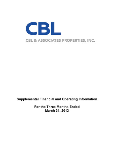 Thumbnail CBL Properties
 Quarterly Report 2013-q1