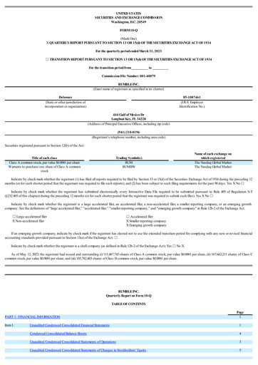 Miniature Rumble Rapport trimestriel 2023-q1