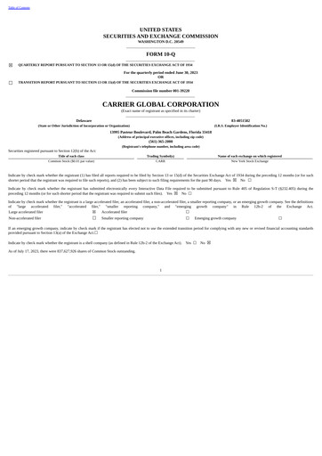 Thumbnail Carrier Global Quarterly Report 2023-q2