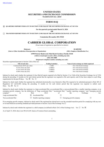 Thumbnail Carrier Global Quarterly Report 2024-q1