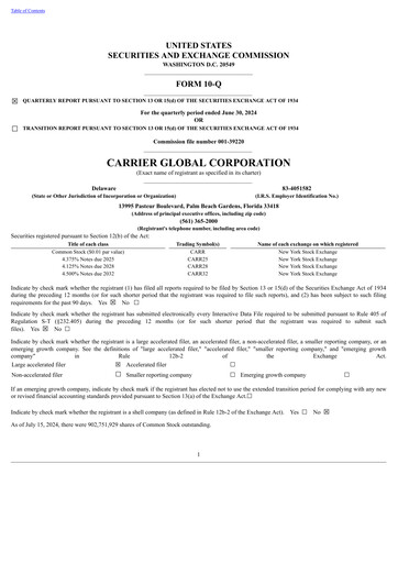 Thumbnail Carrier Global Quarterly Report 2024-q2