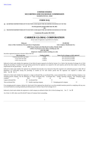 Thumbnail Carrier Global Quarterly Report 2025-q2