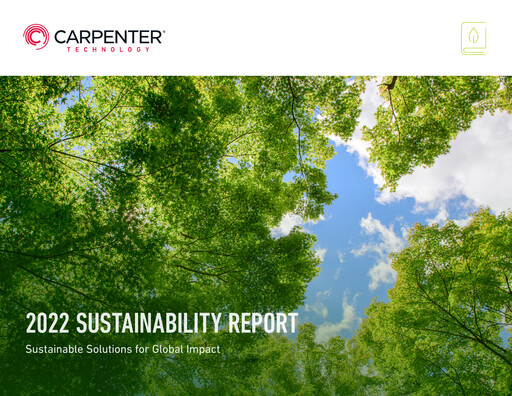 Miniature Carpenter Technology Rapport de durabilité 2022